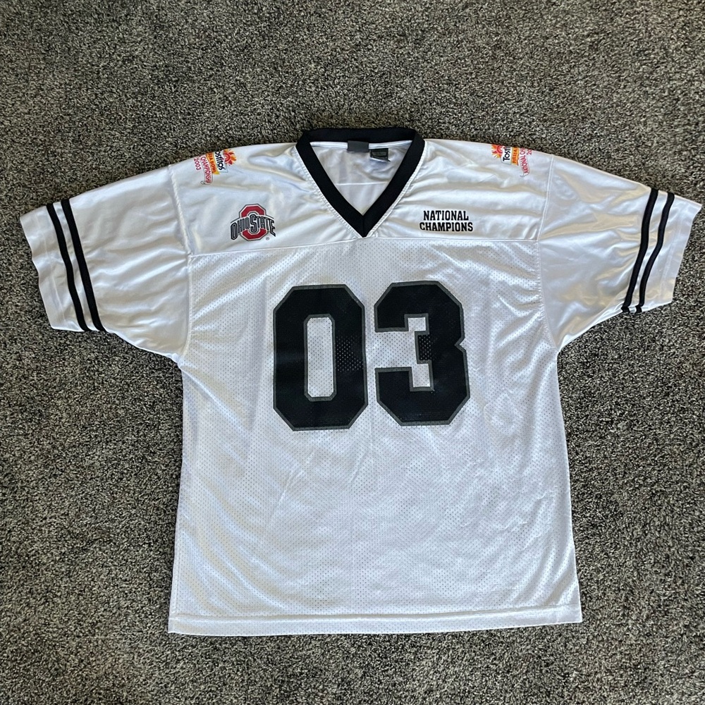 MENS OHIO STATE OSU BUCKEYES 2002-2003 NATIONAL CHAMPIONSHIP FOOTBALL JERSEY XL
